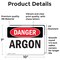 Signmission Argon Danger Sign, Vinyl Decal, 10in W x 7in L, 2PK OS-2PACK-DS-D-710-L-1032 - alternate 2